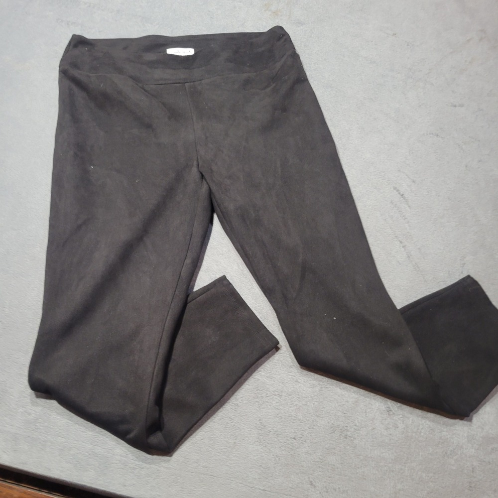 The Pioneer Woman Leggings Womens L Black Faux Suede Pull On Slim Stretch 7375PW